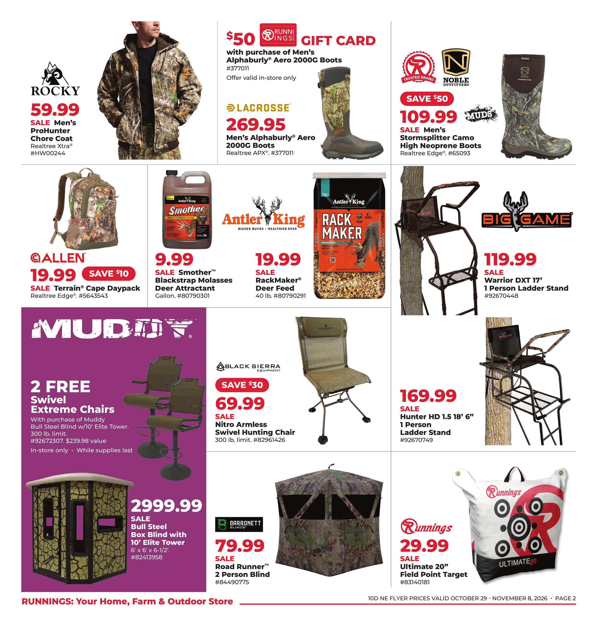 Runnings (Athol Area, MA) Late-Fall Markdowns Weekly Ad October 29 - November 8, 2026