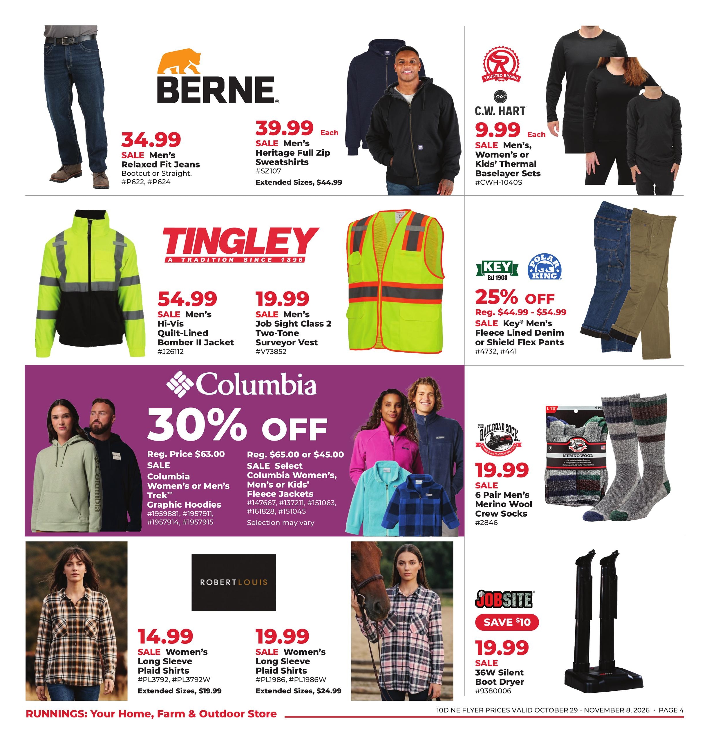 Runnings (Athol Area, MA) Late-Fall Markdowns Weekly Ad October 29 - November 8, 2026
