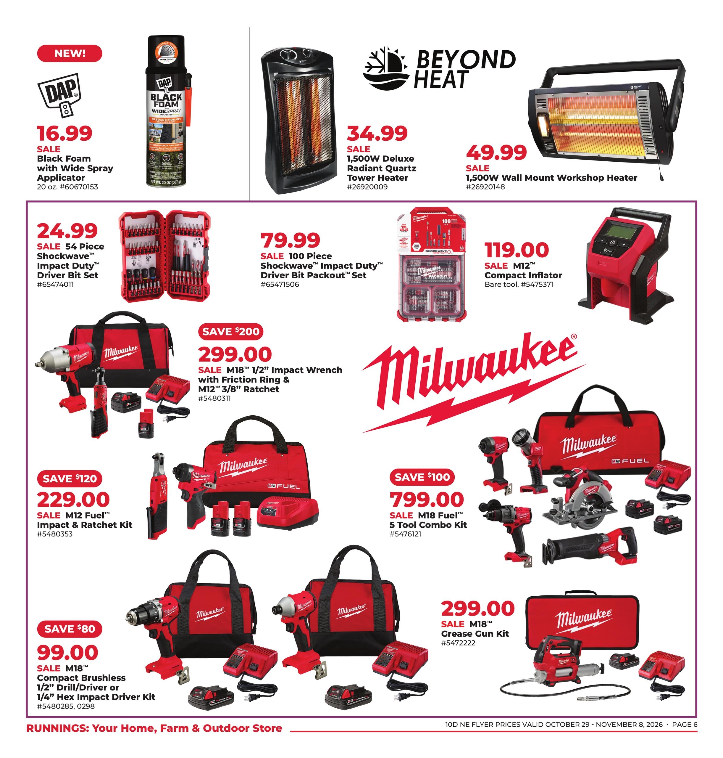 Runnings (Athol Area, MA) Late-Fall Markdowns Weekly Ad October 29 - November 8, 2026