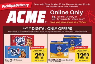 Acme Markets (Philadelphia Area, PA) Bonus Online Savings Weekly Ad October 23 - 29, 2026