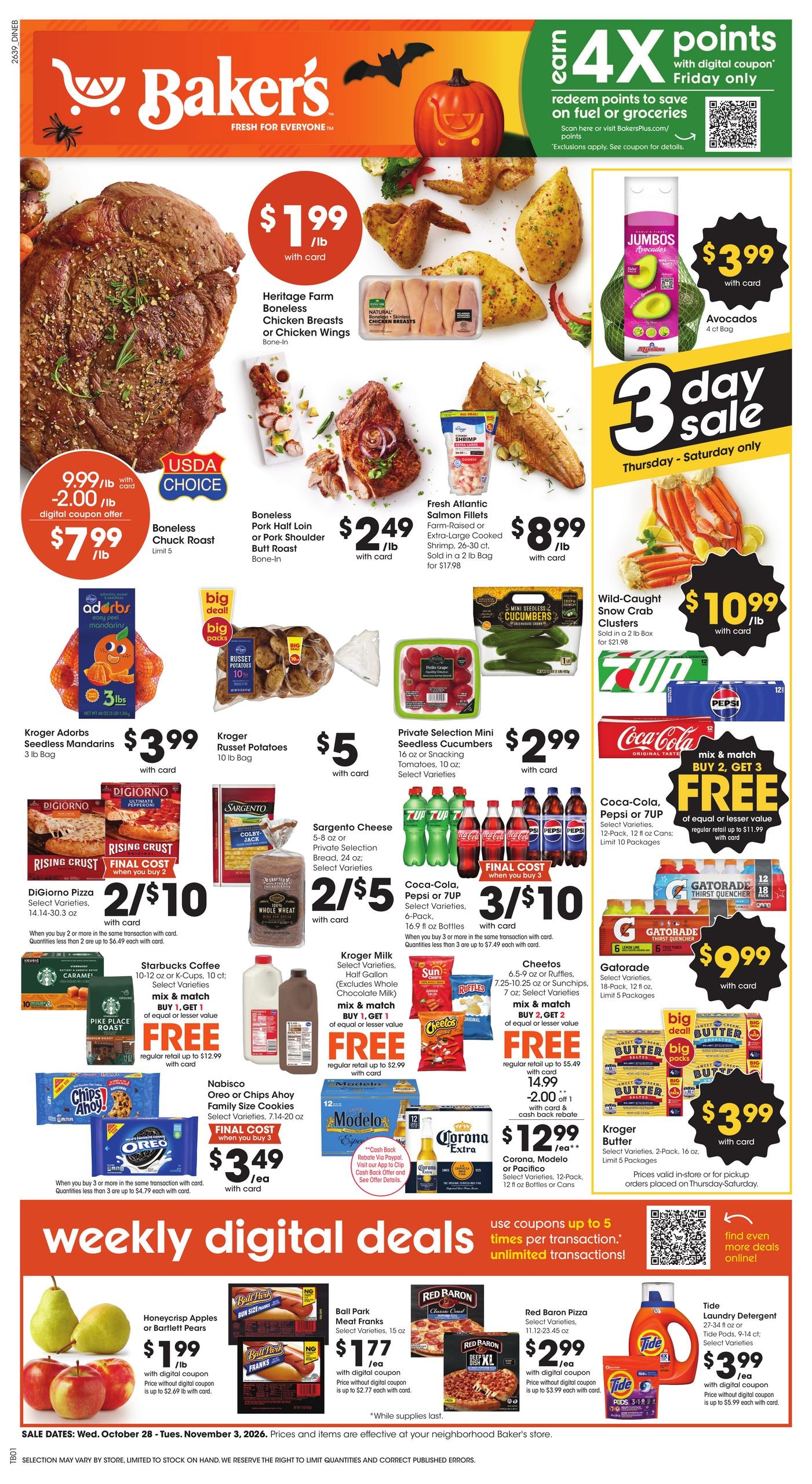 Baker's (Council Bluffs Area, IA) Weekly Ad October 28 - November 3, 2026