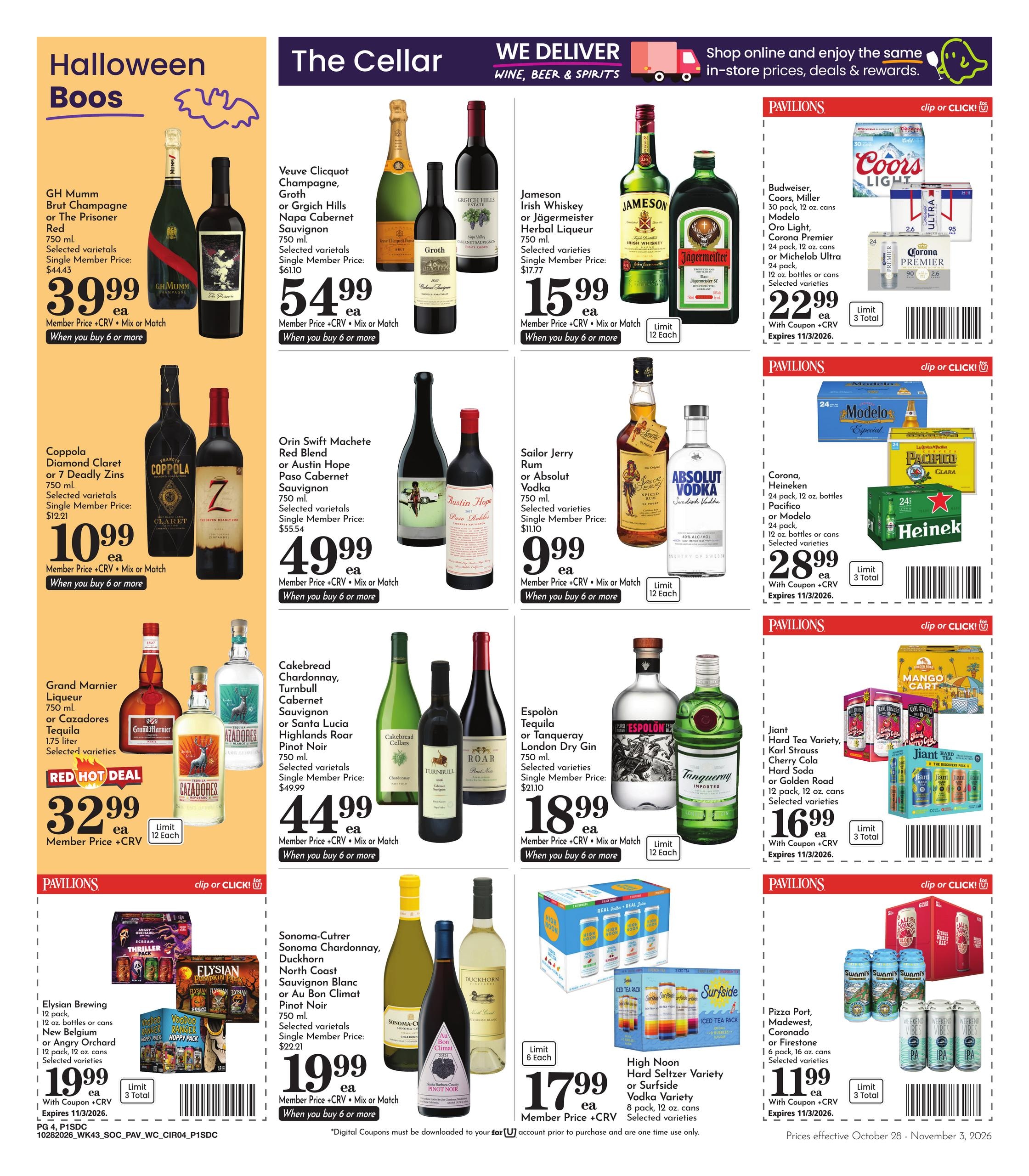 Pavilions (Chula Vista Area, CA) Weekly Ad October 28 - November 3, 2026