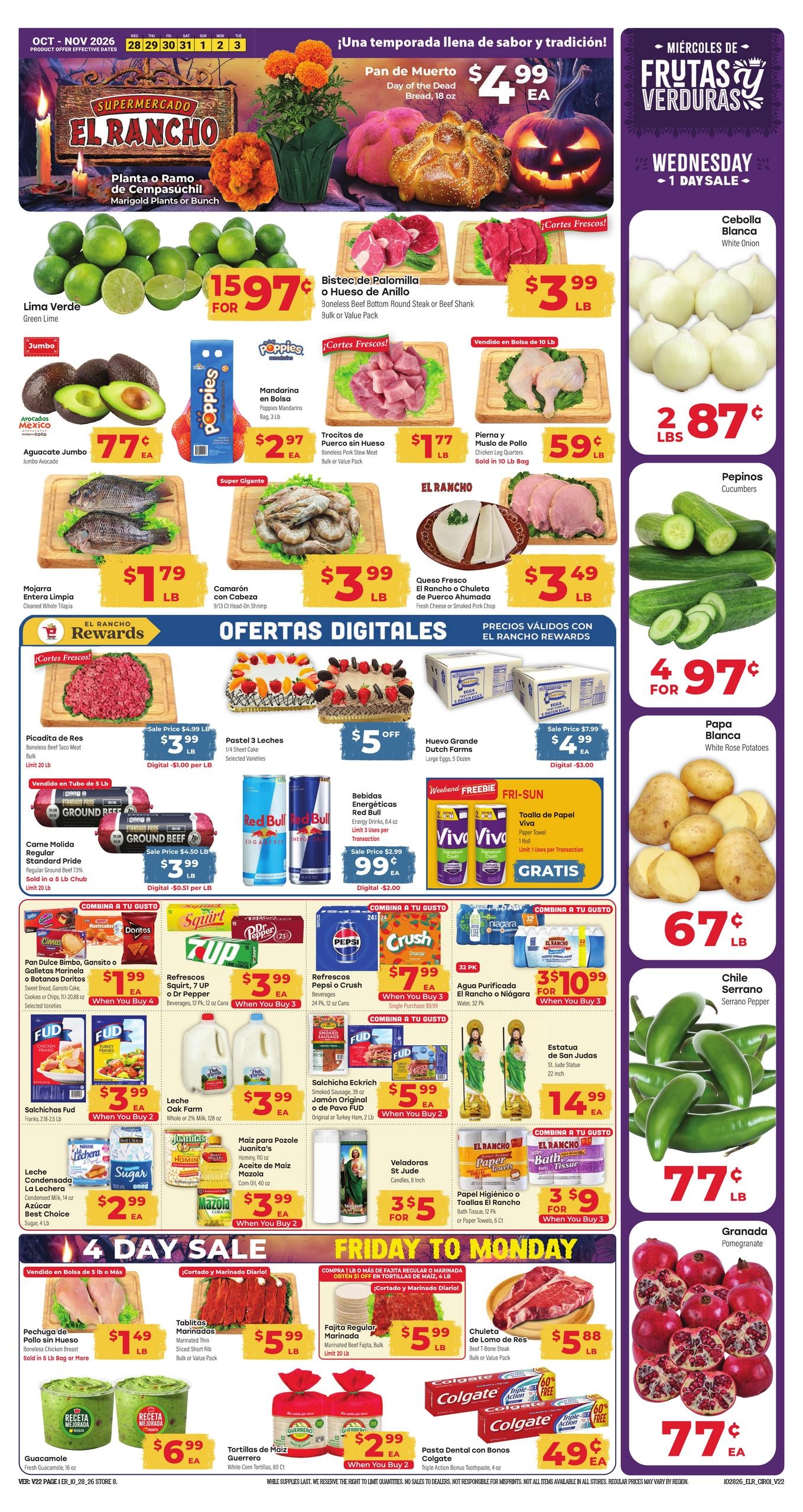 El Rancho Supermercado (Mesquite Area, TX) Weekly Ad October 28 - November 3, 2026