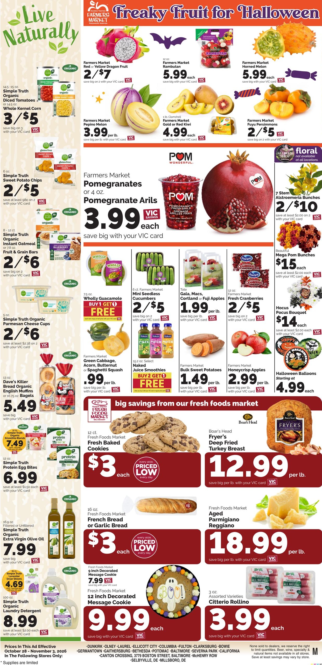 Harris Teeter (Bethany Beach Area, DE) Weekly Ad October 28 - November 3, 2026
