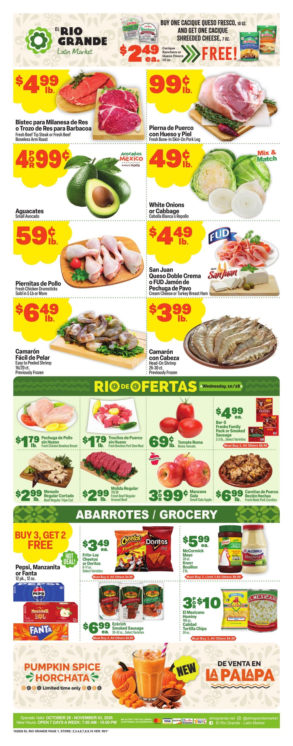 El Rio Grande (Carrollton Area, TX) Weekly Ad October 28 - November 3, 2026