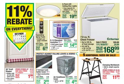 Menards (Thief River Falls Area, MN) 11% Rebate Sale Weekly Ad October 28 - November 8, 2026