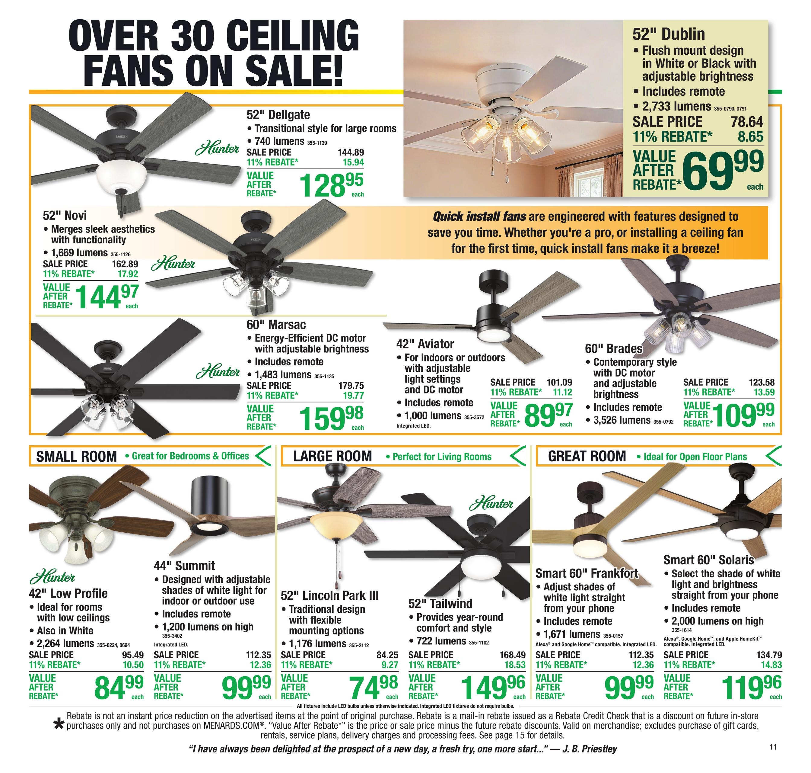 Menards (Brookville Area, IN) 11% Rebate Sale Weekly Ad October 28 - November 8, 2026