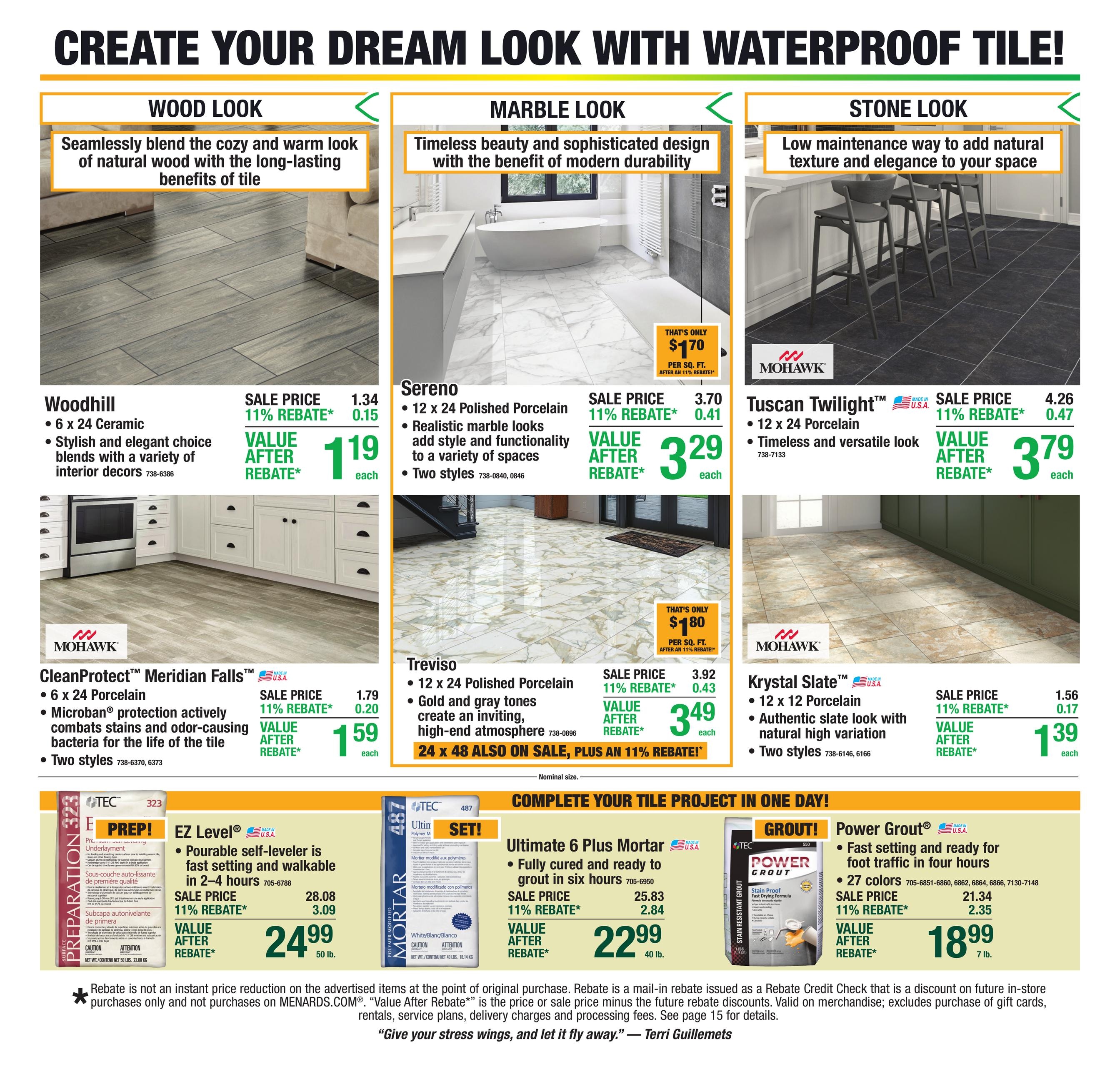 Menards (Brookville Area, IN) 11% Rebate Sale Weekly Ad October 28 - November 8, 2026