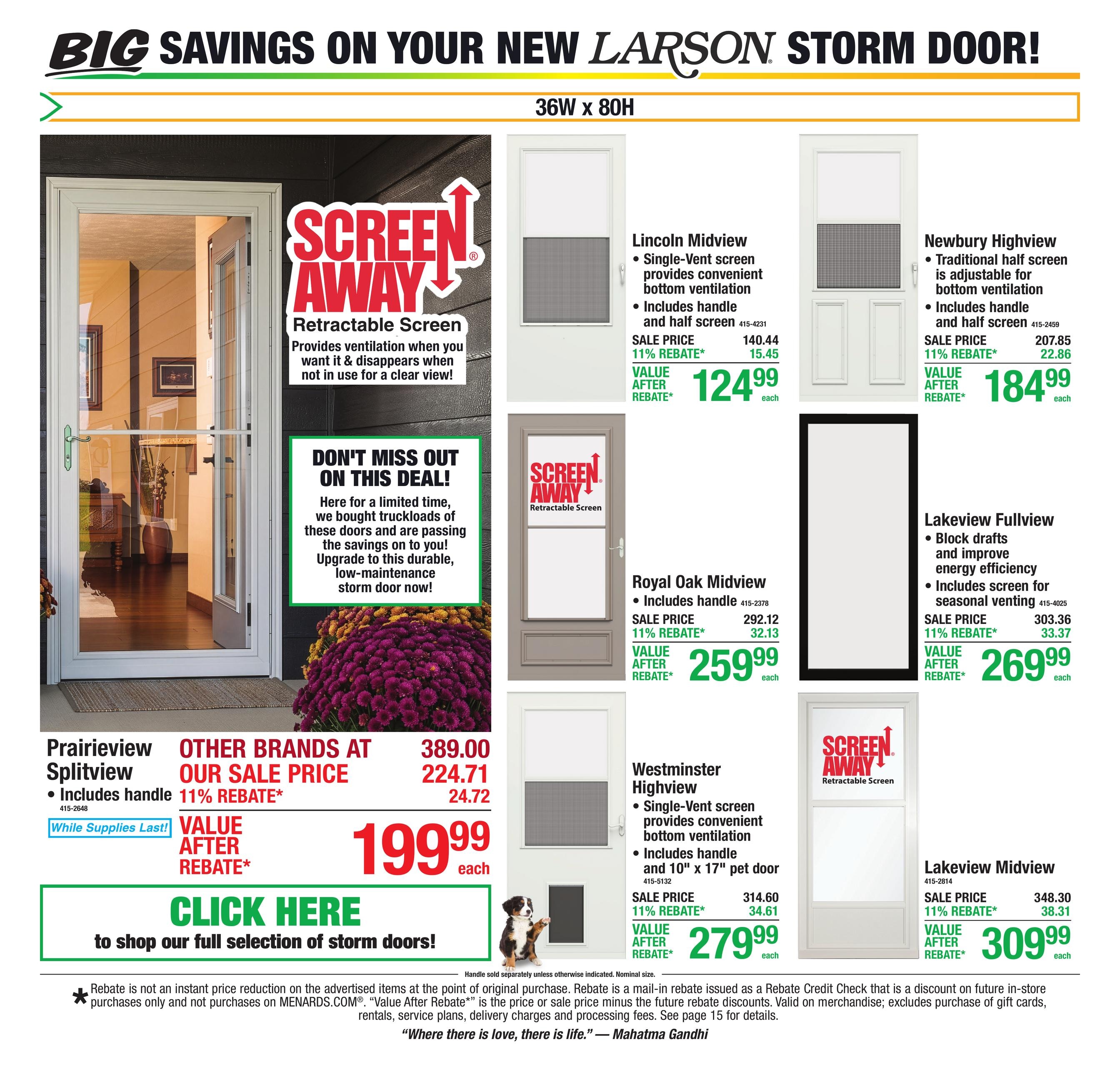 Menards (Brookville Area, IN) 11% Rebate Sale Weekly Ad October 28 - November 8, 2026