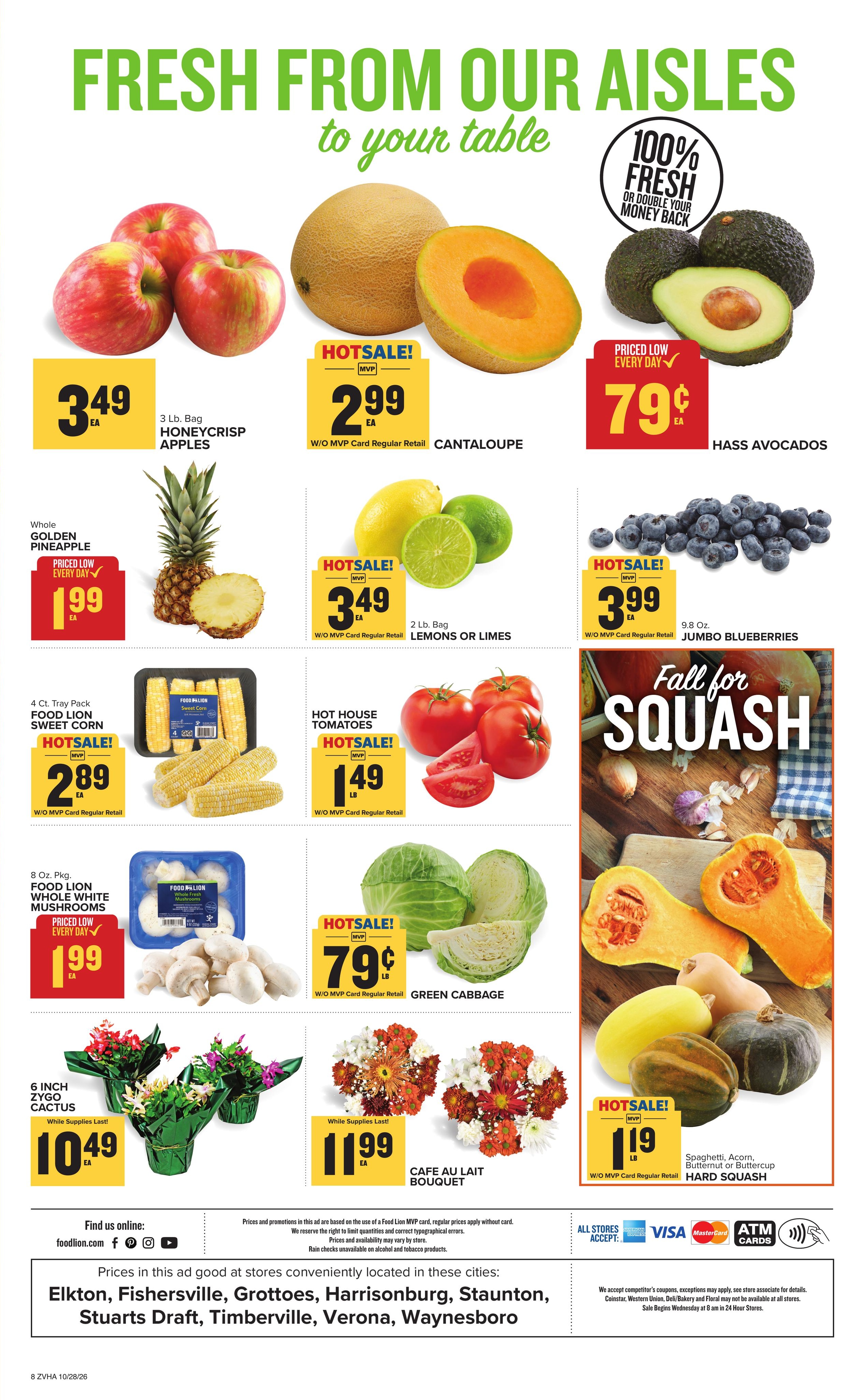 Food Lion (Bridgewater Area, VA) Weekly Ad October 28 - November 3, 2026