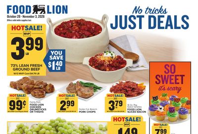Food Lion (Chesapeake Area, VA) Weekly Ad October 28 - November 3, 2026