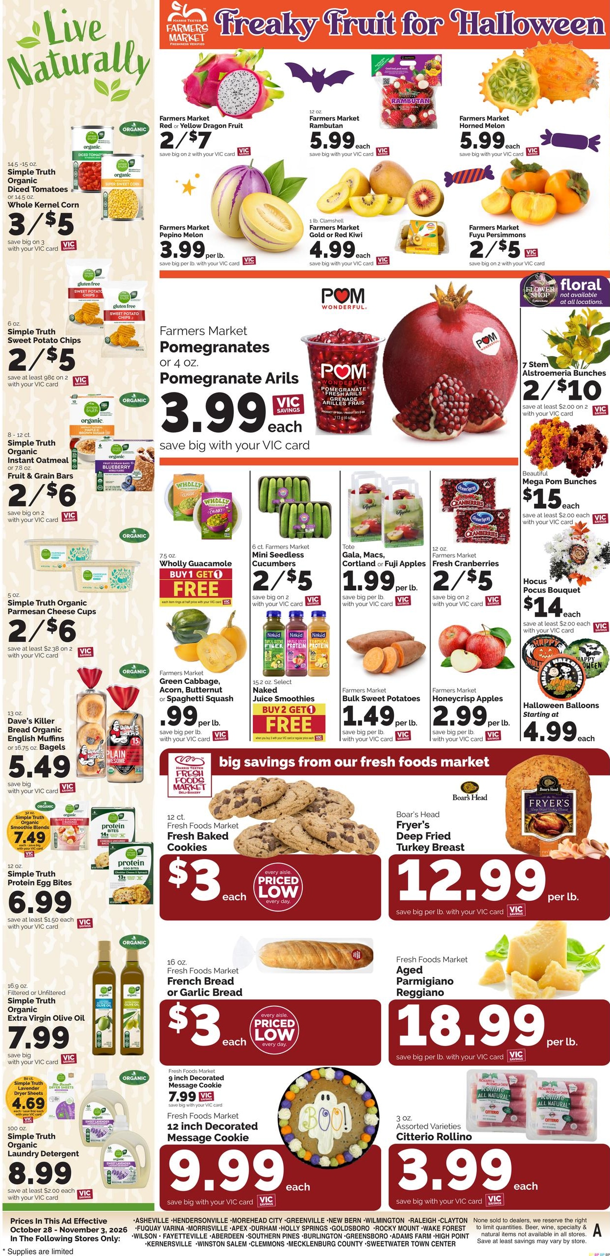 Harris Teeter (Asheville Area, NC) Weekly Ad October 28 - November 3, 2026