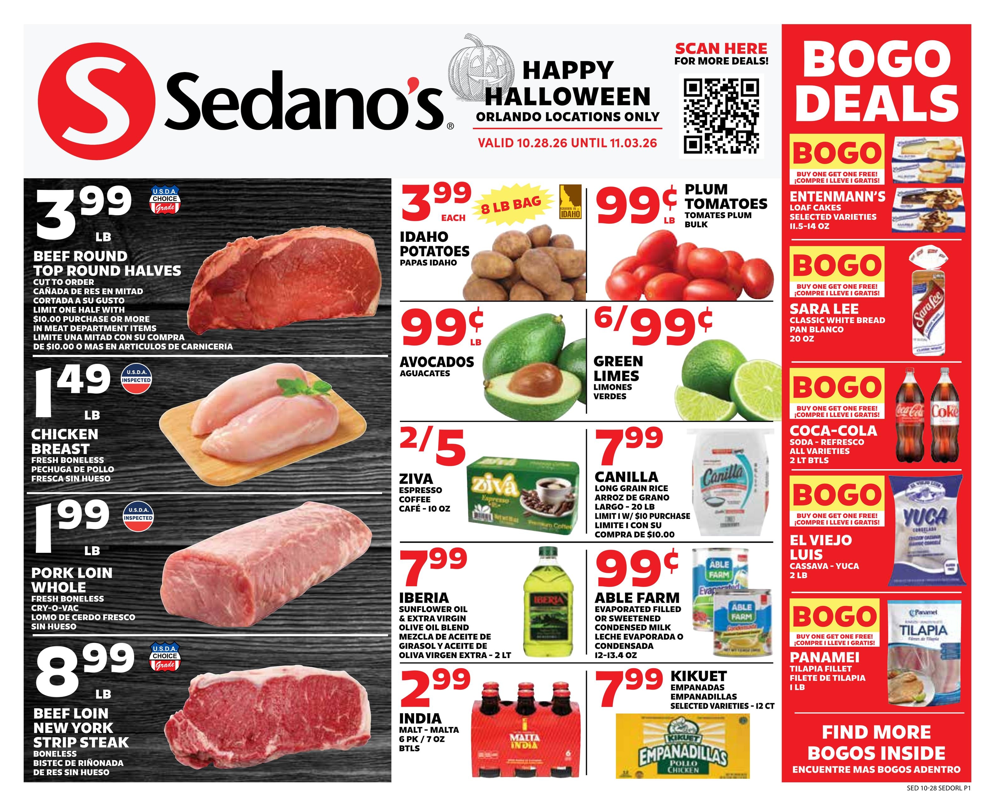 Sedano's (Orlando Area, FL) Weekly Ad October 28 - November 3, 2026