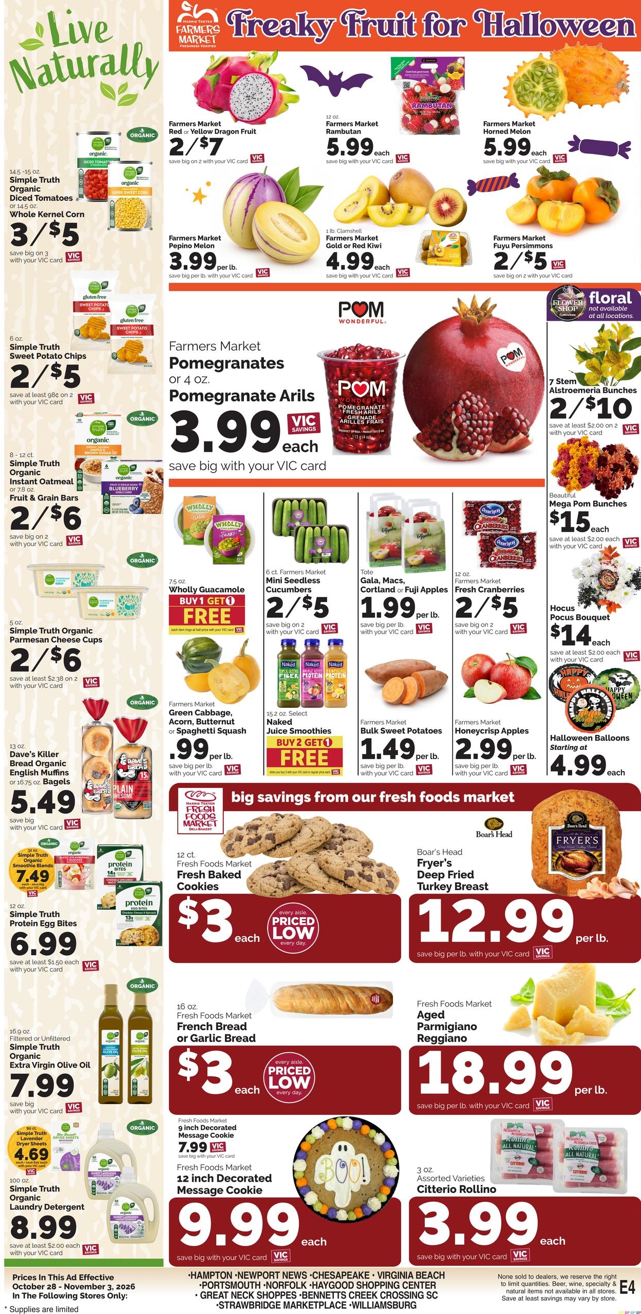 Harris Teeter (Chesapeake Area, VA) Weekly Ad October 28 - November 3, 2026