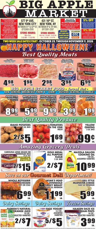 Big Apple Meat Market Weekly Ad October 29 - November 11, 2026