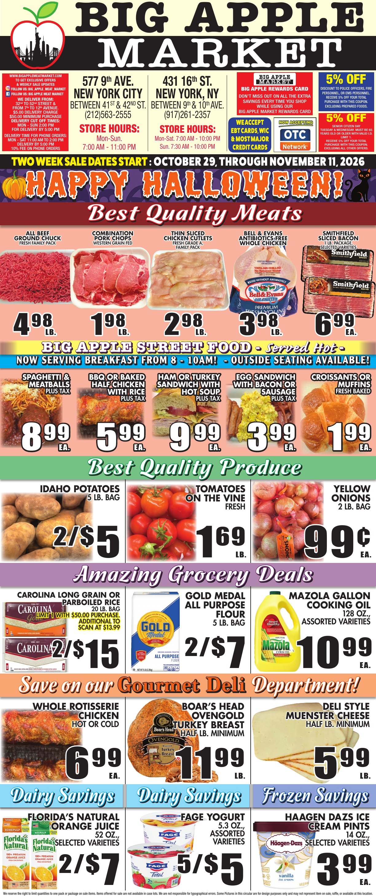 Big Apple Meat Market Weekly Ad October 29 - November 11, 2026