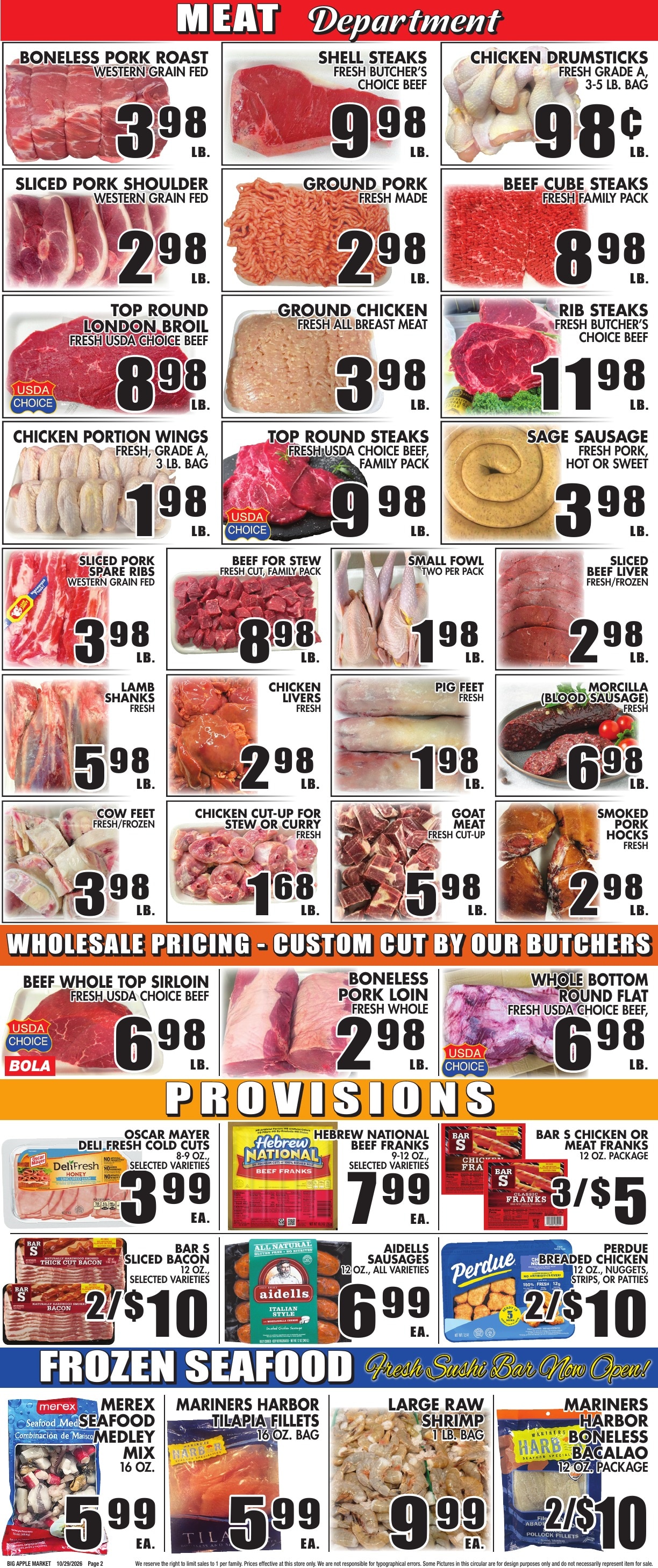 Big Apple Meat Market Weekly Ad October 29 - November 11, 2026