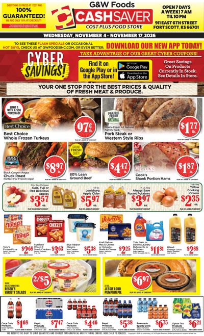 G&W Foods Cash Saver (Fort Scott, KS) Weekly Ad November 4 - 17, 2026