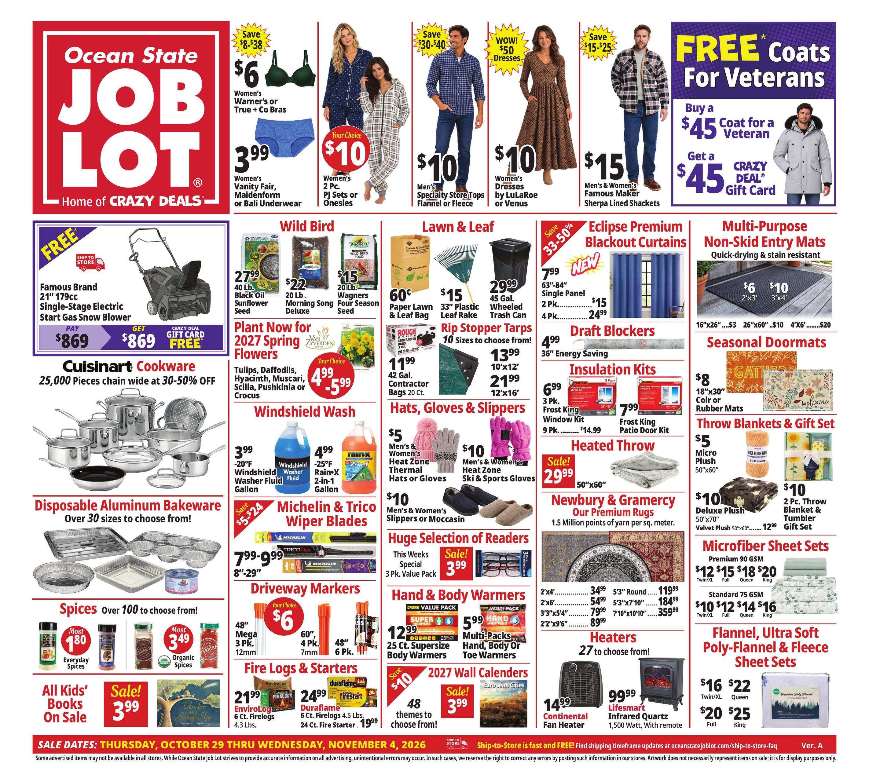 Ocean State Job Lot (Bridgeport Area, CT) Weekly Ad October 29 - November 4, 2026