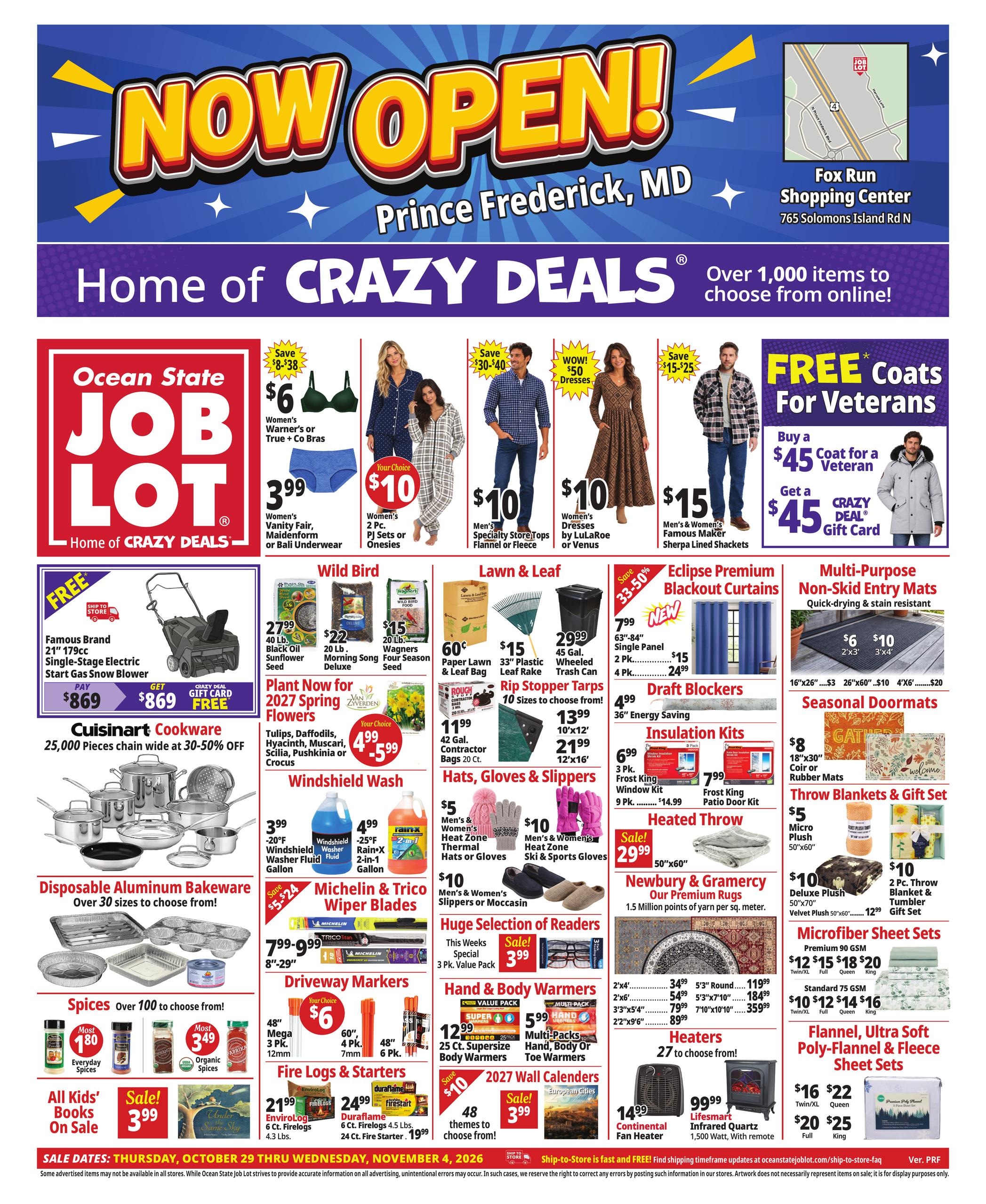 Ocean State Job Lot (Washington Area, DC) Weekly Ad October 29 - November 4, 2026