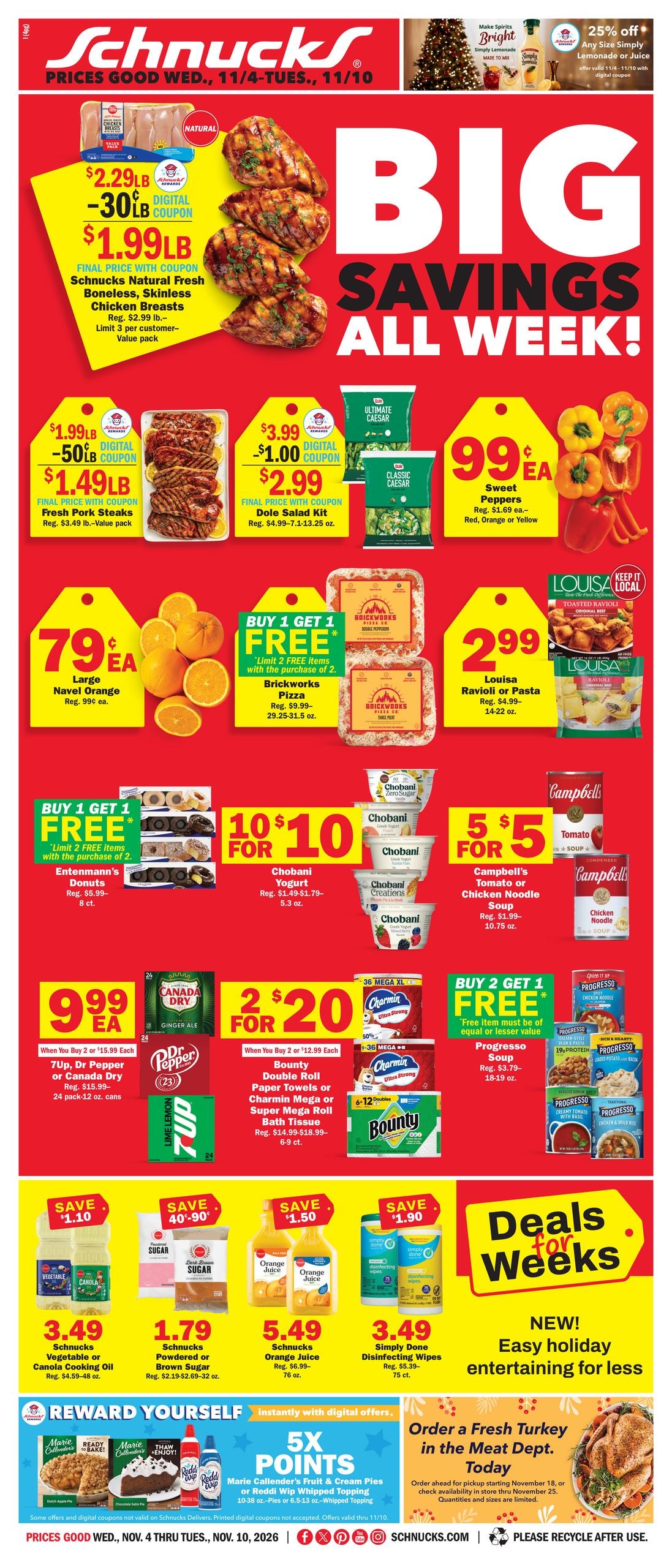 Schnucks (Chester Area, IL) Weekly Print Weekly Ad November 4 - 10, 2026