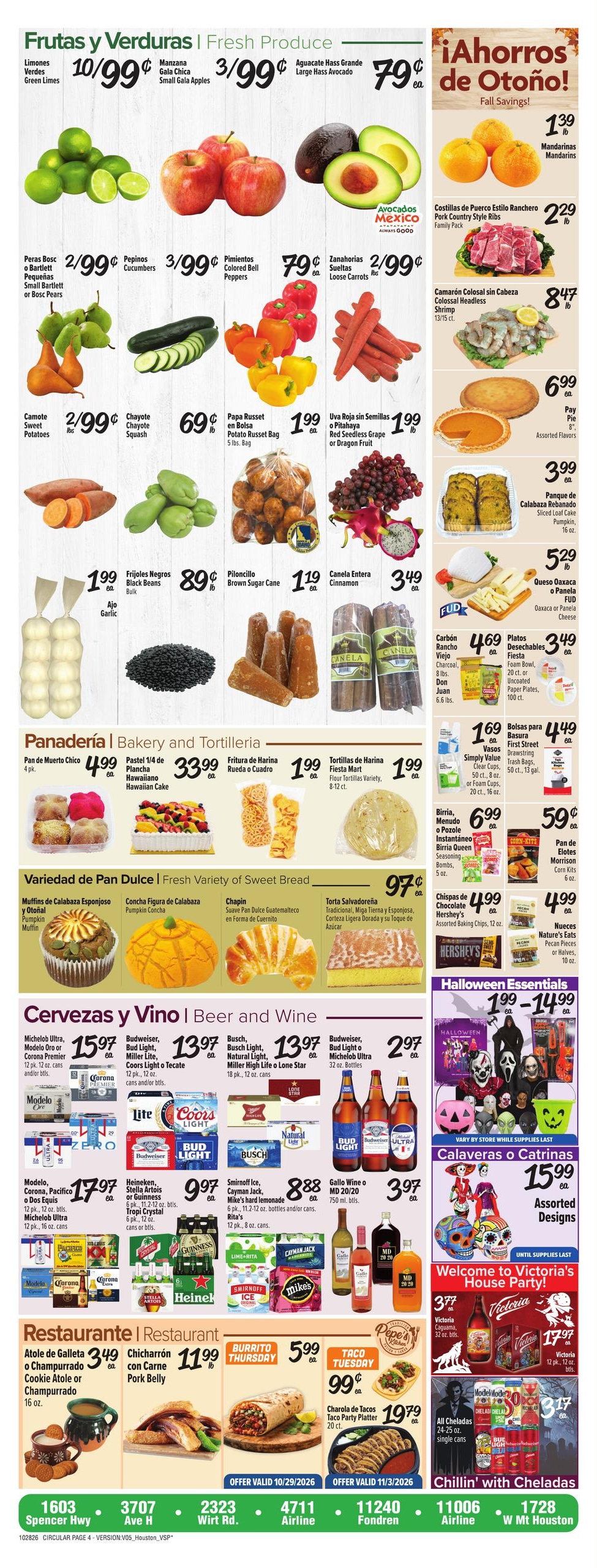 Fiesta Mart (Pasadena Area, TX) Weekly Ad October 28 - November 3, 2026
