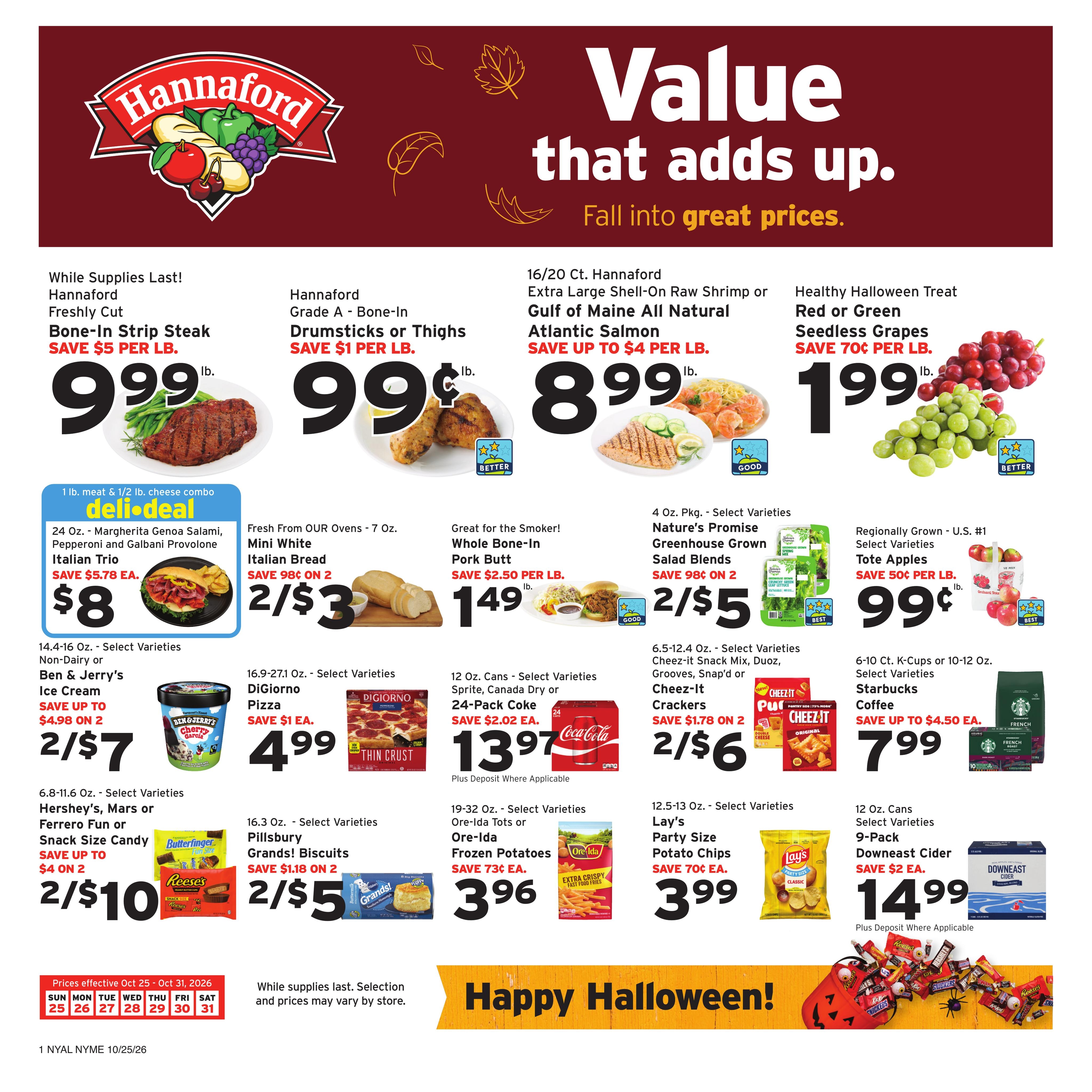 Hannaford (Albany Area, NY) Week 44 Flyer for Flipp Weekly Ad October 25 - 31, 2026