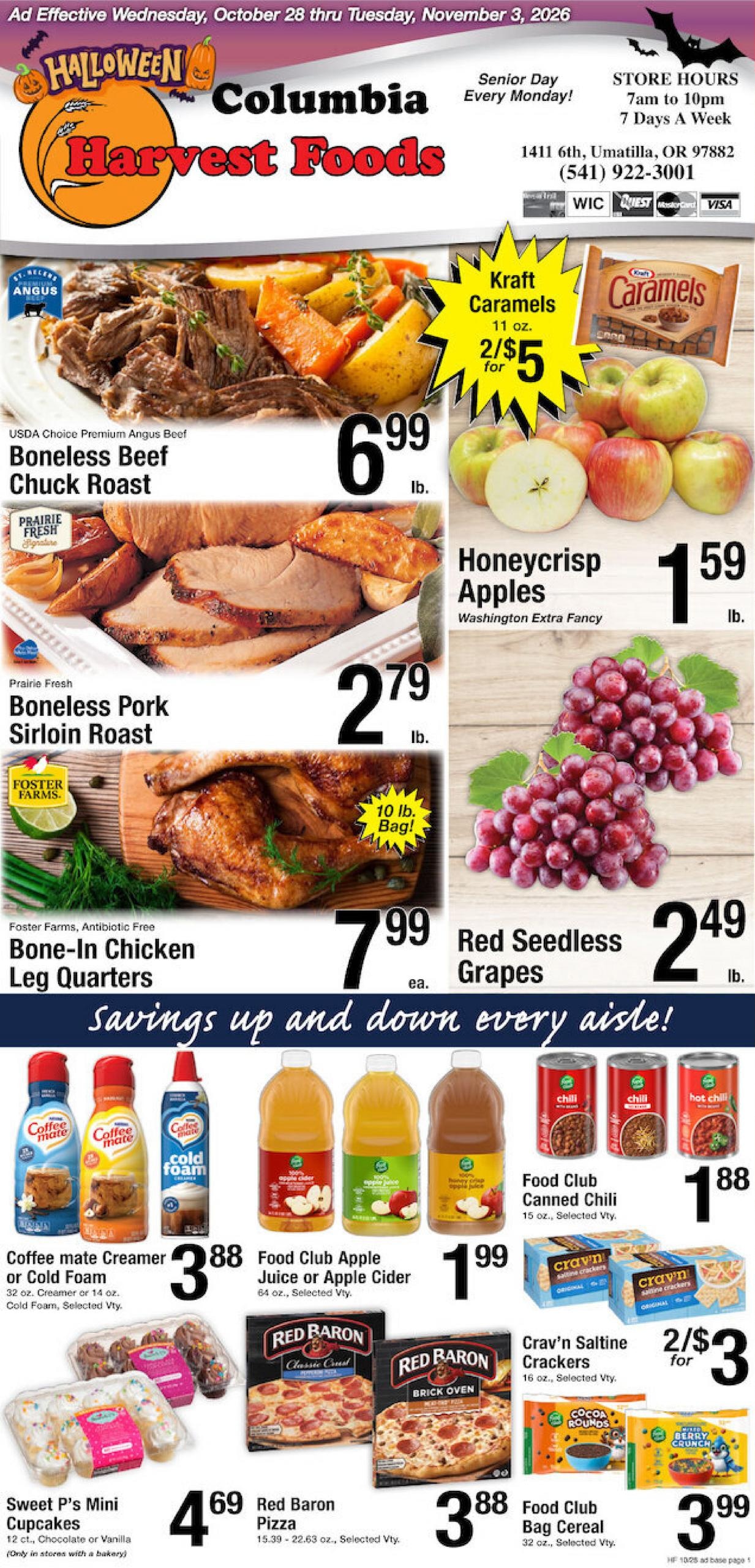 Harvest Foods (Boardman Area, OR) Weekly Ad October 28 - November 3, 2026