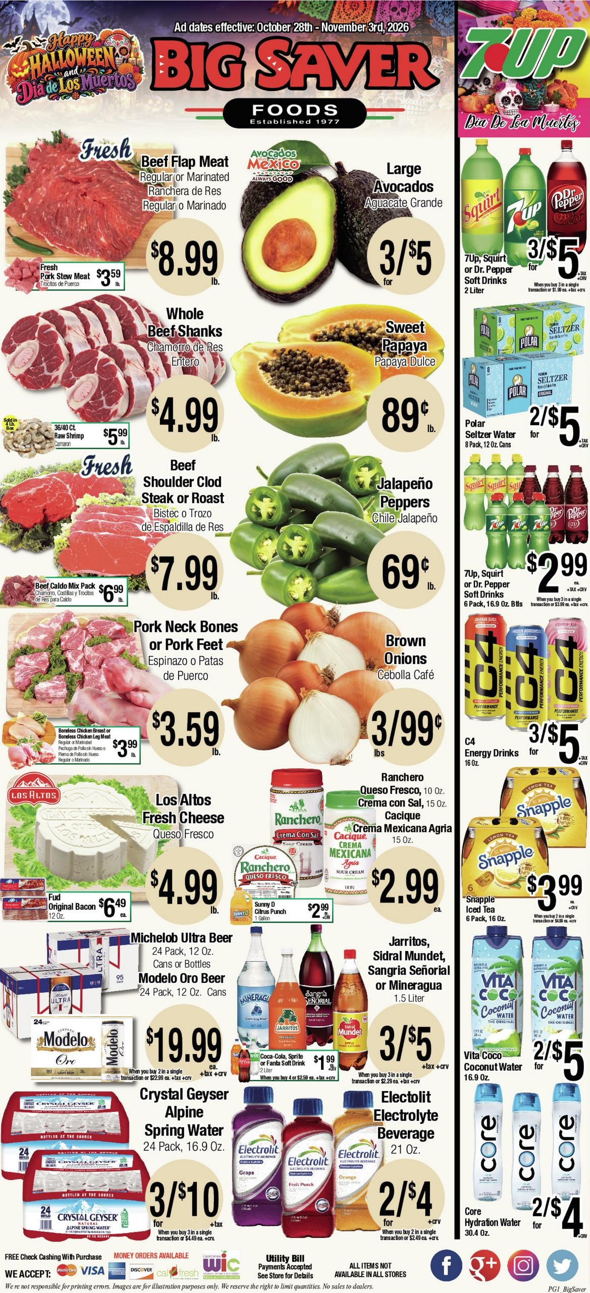 Big Saver Foods Weekly Ad October 28 - November 3, 2026