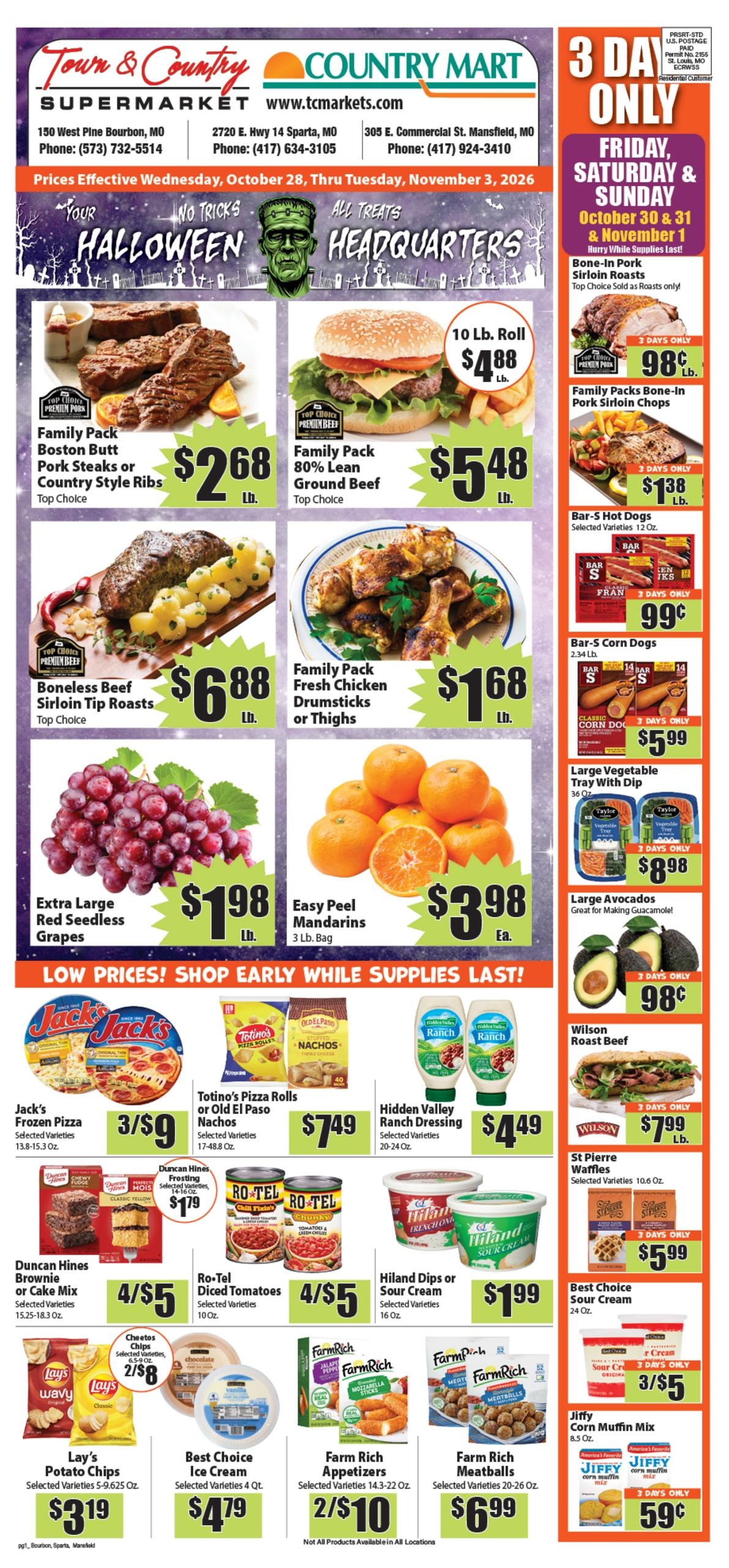 Town & Country Supermarket (Beaufort Area, MO) Weekly Ad October 28 - November 3, 2026
