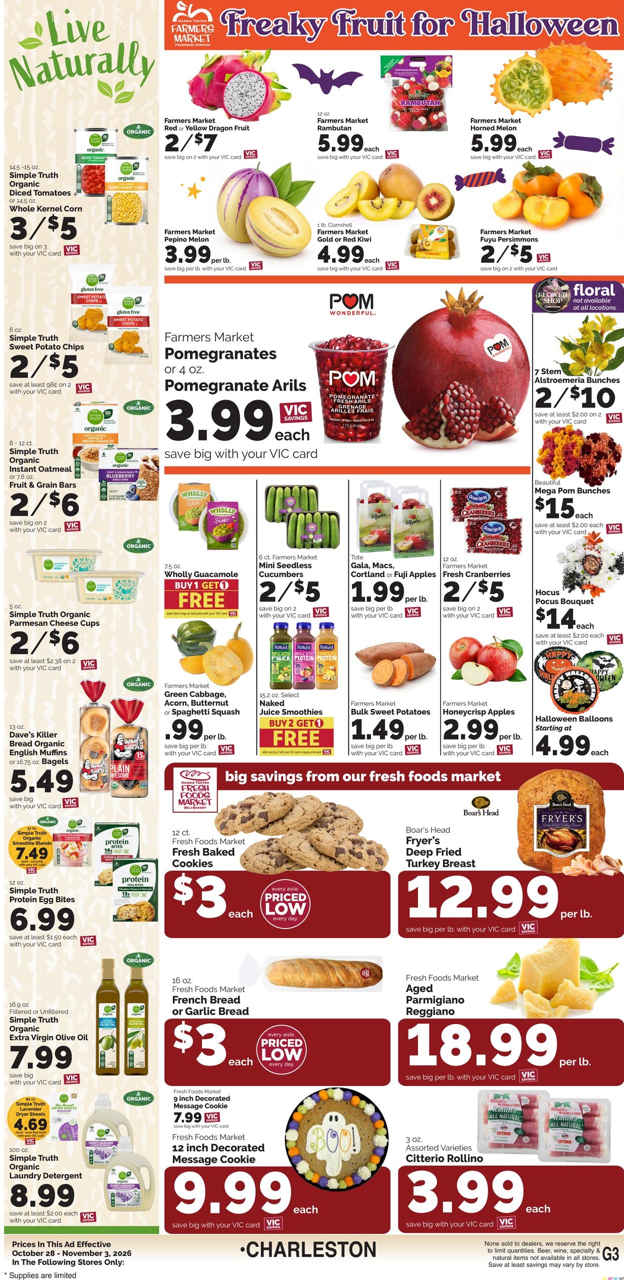 Harris Teeter (Charleston-North Charleston Area, SC) Weekly Ad October 28 - November 3, 2026