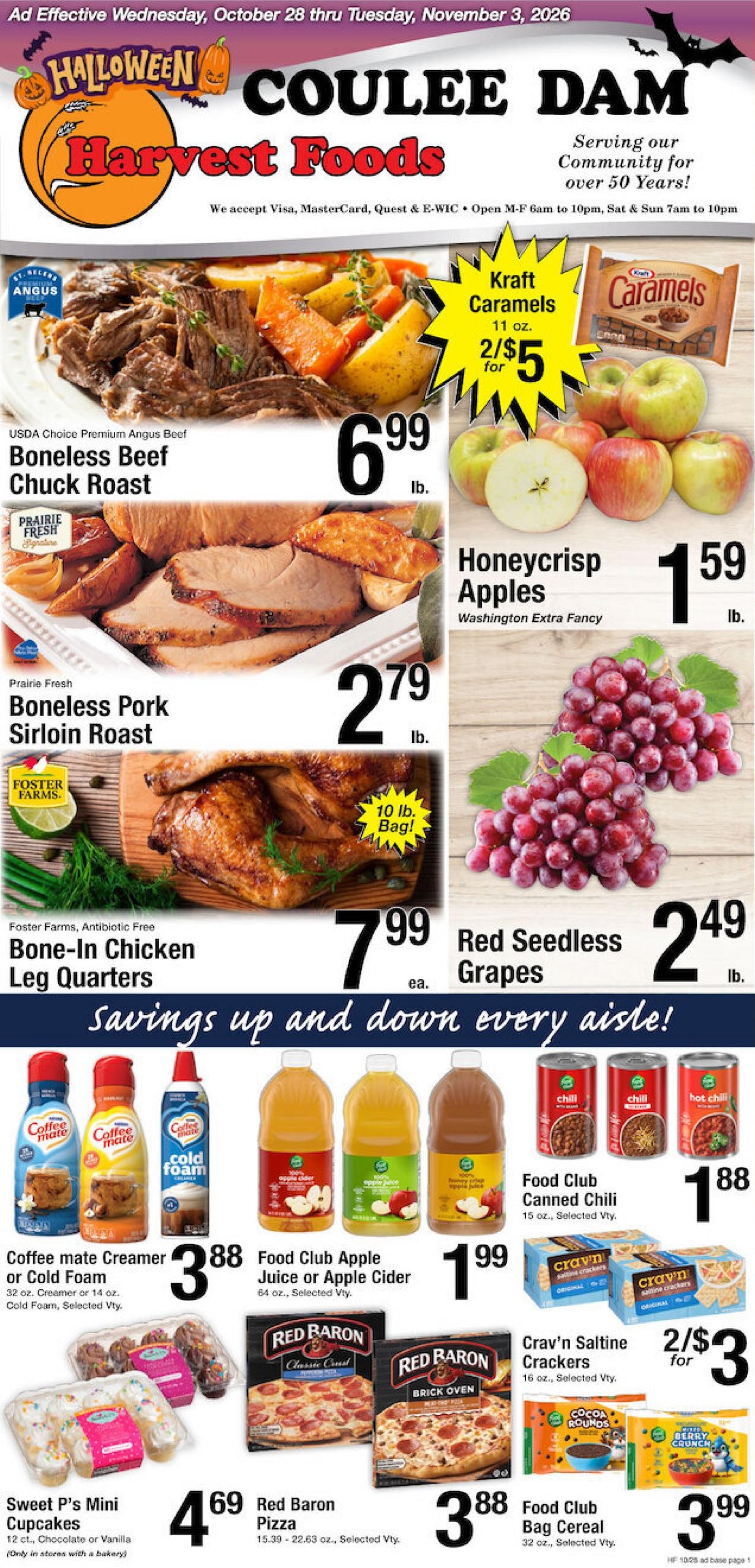 Harvest Foods (Coulee City Area, WA) Weekly Ad October 28 - November 3, 2026