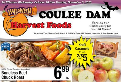Harvest Foods (Coulee City Area, WA) Weekly Ad October 28 - November 3, 2026