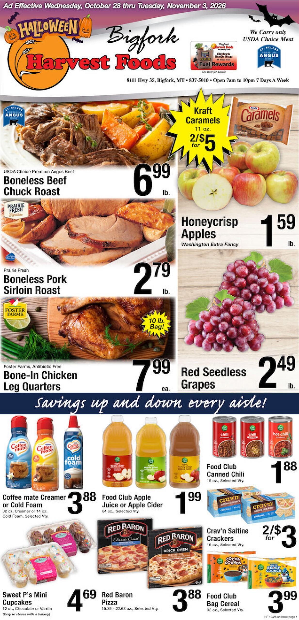 Harvest Foods (Hungry Horse Area, MT) Weekly Ad October 28 - November 3, 2026