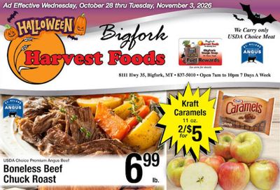 Harvest Foods (Hungry Horse Area, MT) Weekly Ad October 28 - November 3, 2026