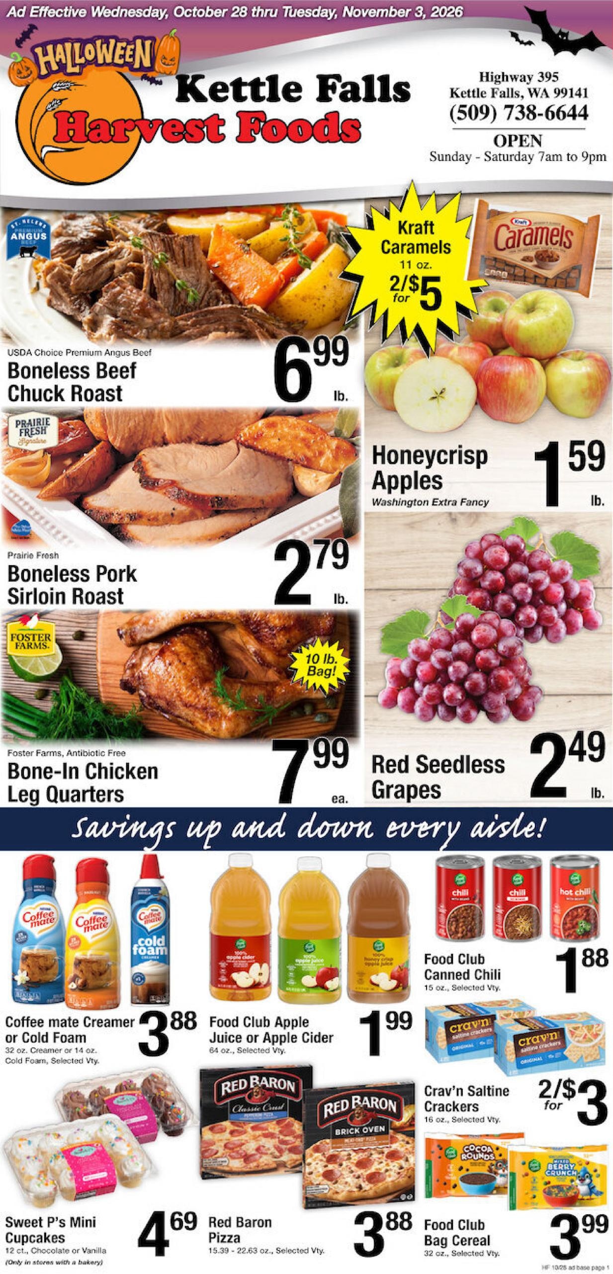 Harvest Foods (Ione-Republic Area, WA) Weekly Ad October 28 - November 3, 2026