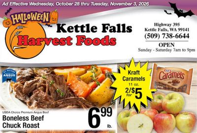 Harvest Foods (Ione-Republic Area, WA) Weekly Ad October 28 - November 3, 2026