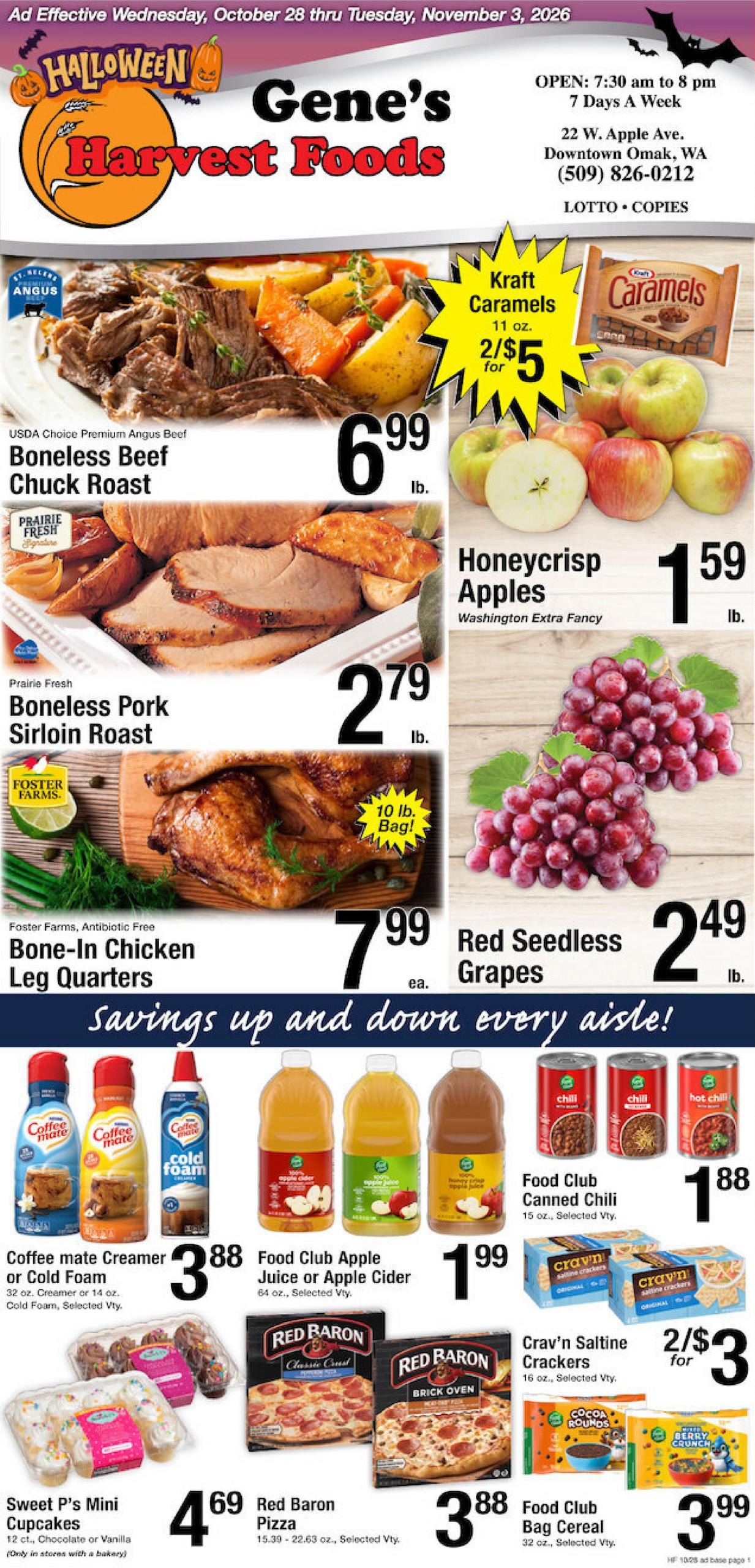 Harvest Foods (Okanogan Area, WA) Weekly Ad October 28 - November 3, 2026
