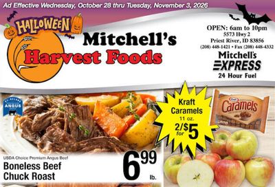 Harvest Foods (Ponderay Area, ID) Weekly Ad October 28 - November 3, 2026