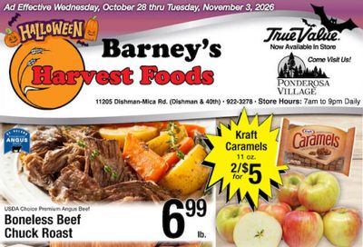 Harvest Foods (Spokane Area, WA) Weekly Ad October 28 - November 3, 2026