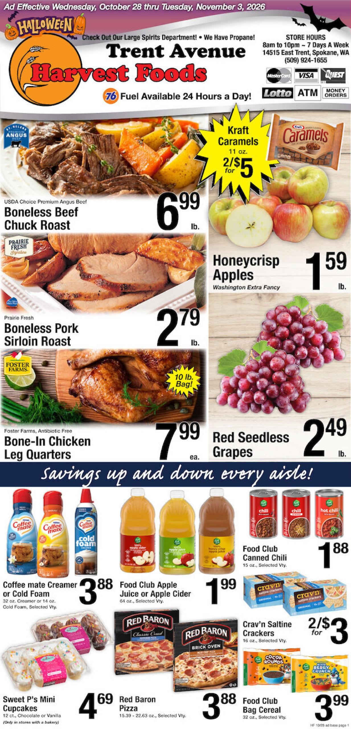 Harvest Foods (Spokane Valley Area, WA) Weekly Ad October 28 - November 3, 2026