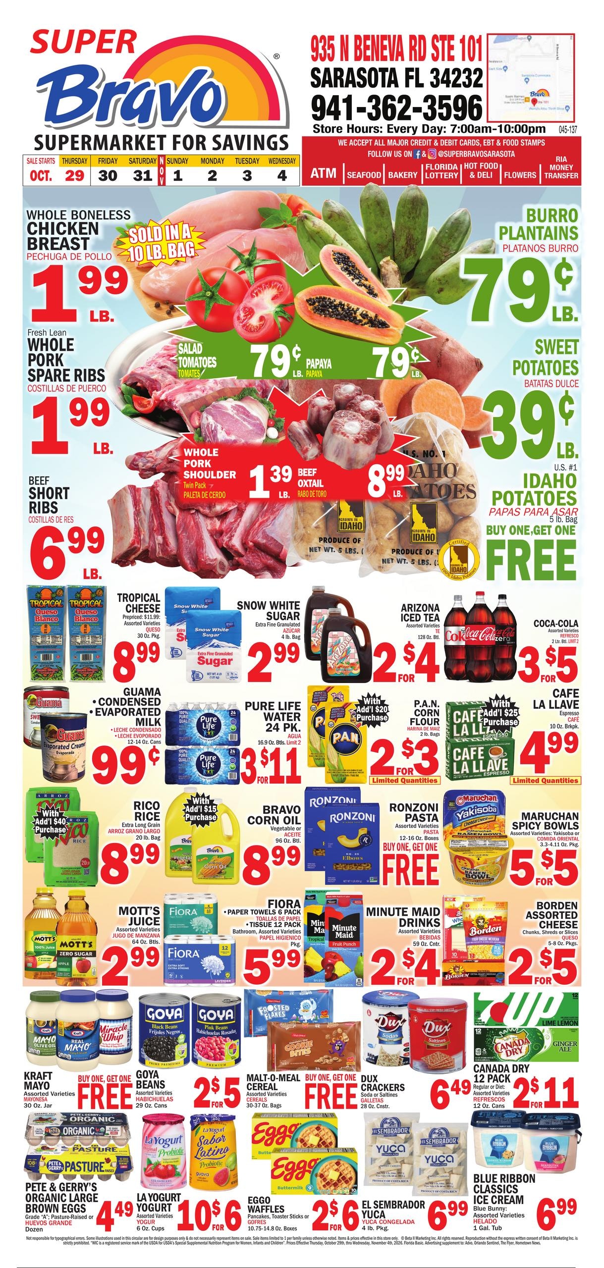 Bravo Supermarket (Terra Ceia Area, FL) Bravo Florida Weekly Weekly Ad October 29 - November 4, 2026