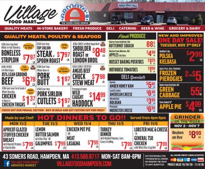 Village Food Mart Weekly Ad October 29 - November 4, 2026