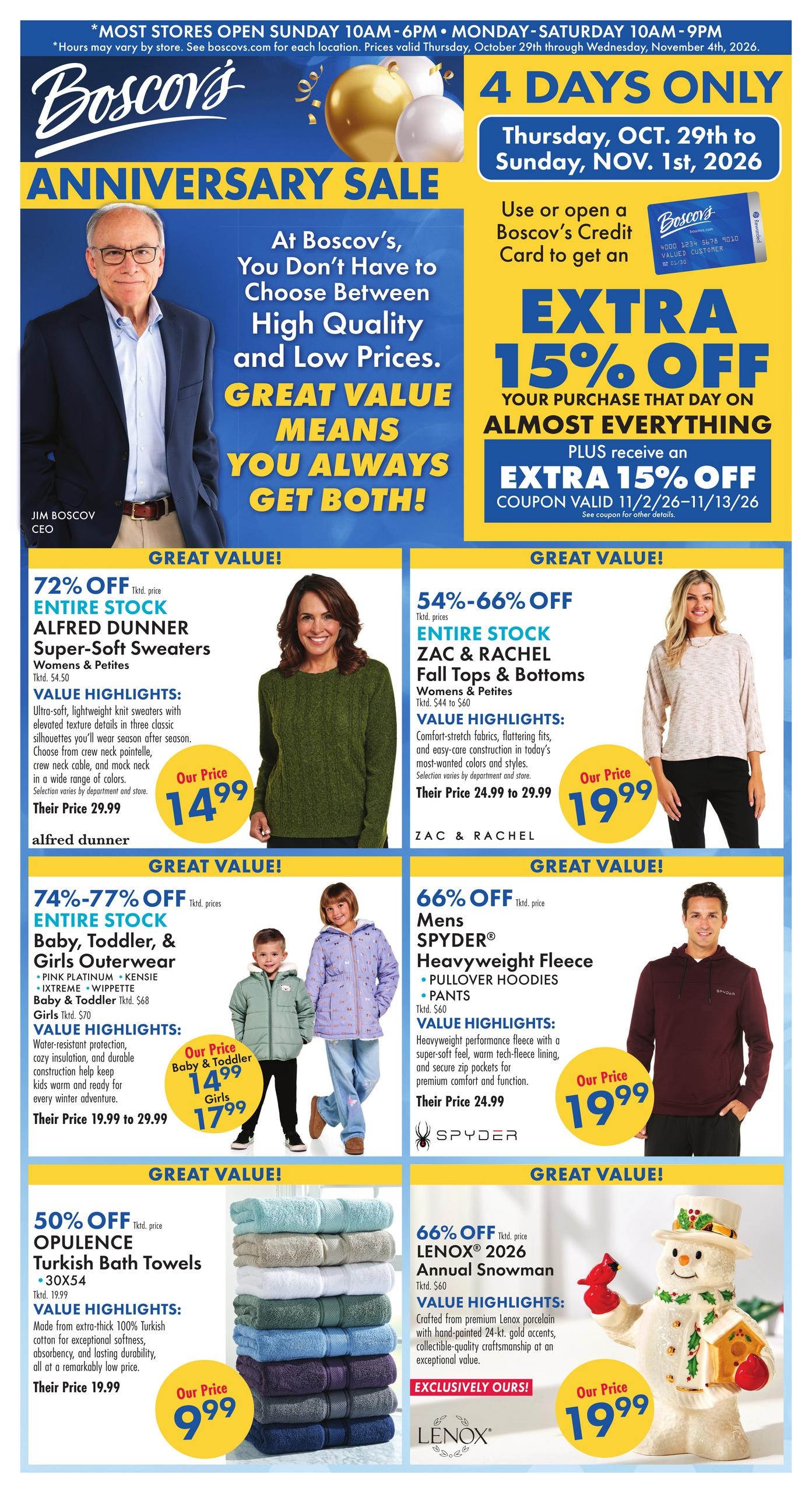 Boscov's Boscov’s Weekly Weekly Ad October 29 - November 4, 2026