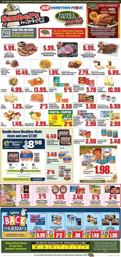 Saubel's Markets Weekly Ad October 29 - November 4, 2026