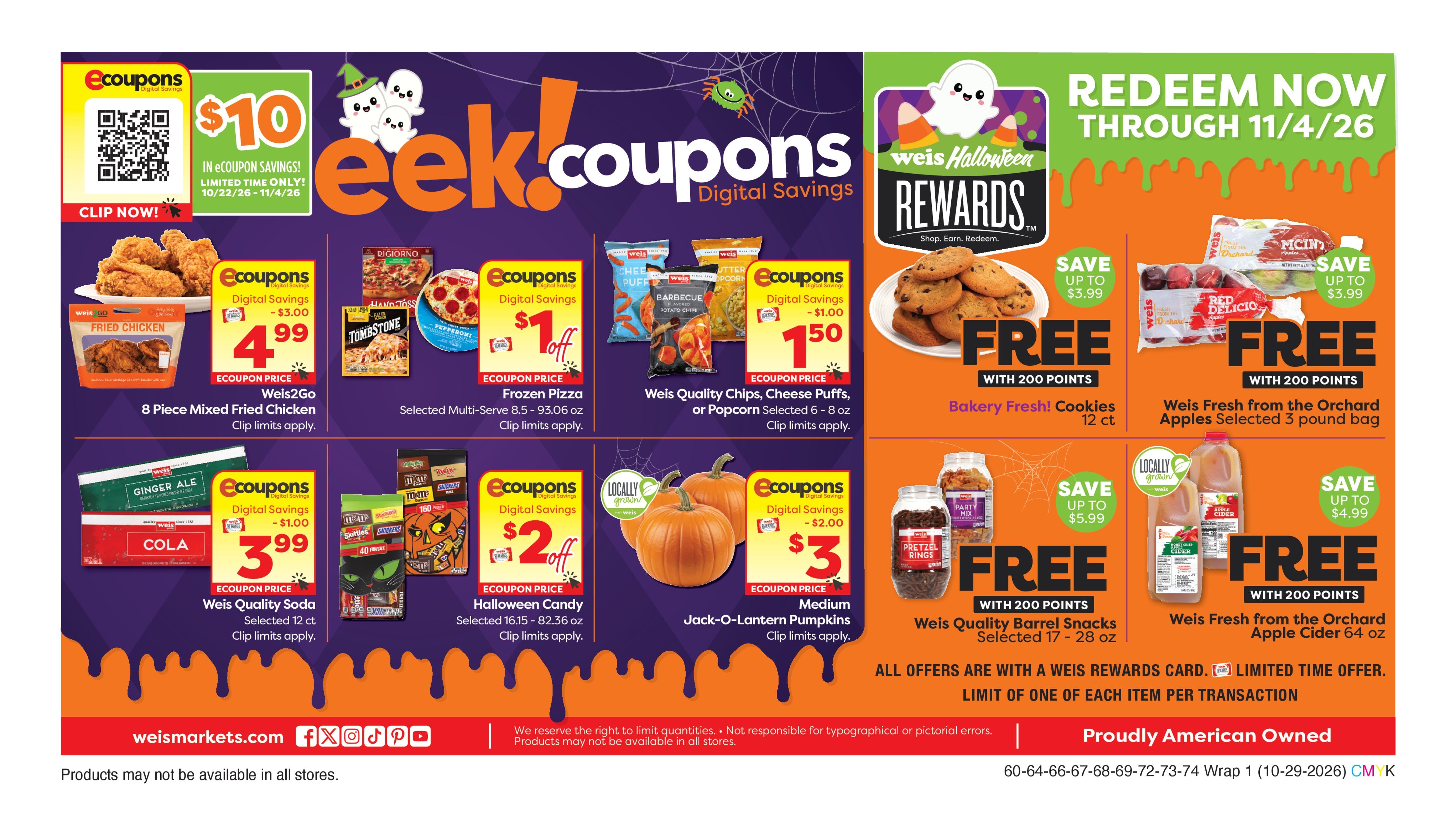 Weis Markets (New York Area, NY) Weekly Ad October 29 - November 4, 2026