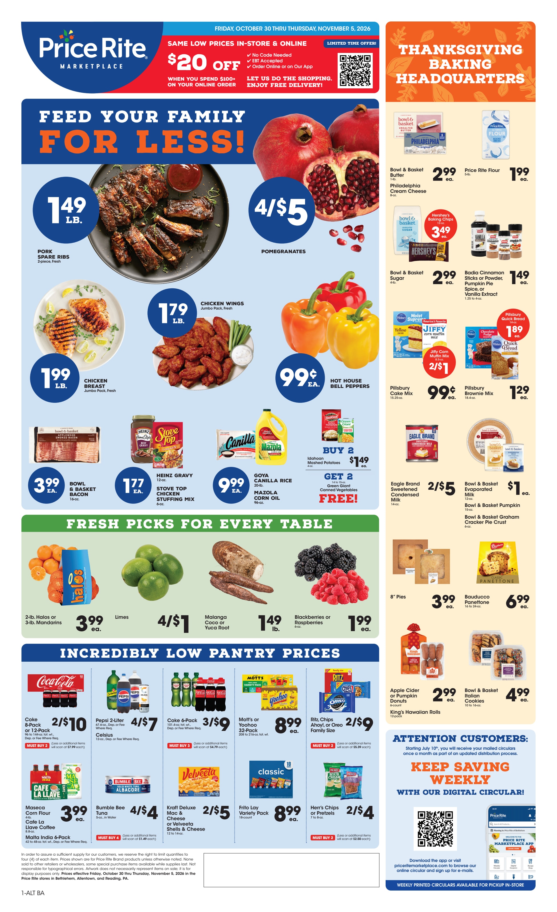 Price Rite (1720 South 4th Street, Allentown, PA) Weekly Ad October 30 - November 5, 2026