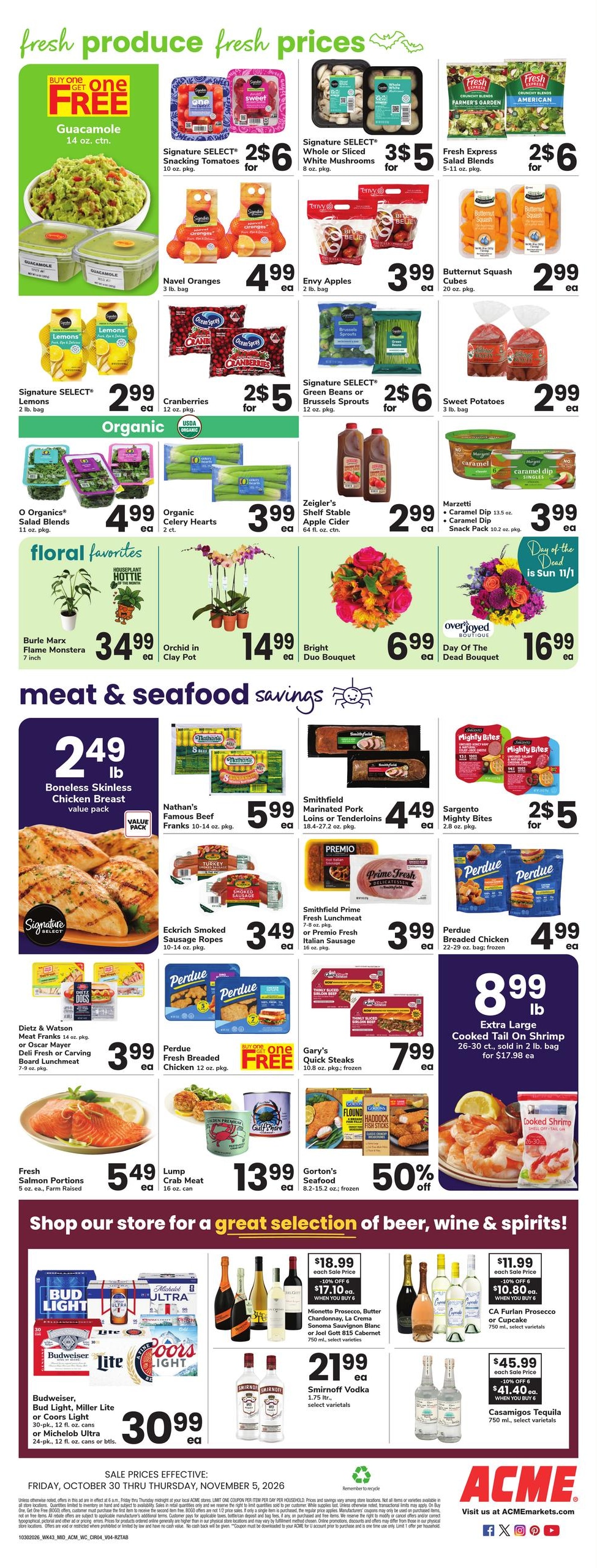 Acme Markets (Jersey City Area, NJ) Weekly Ad October 30 - November 5, 2026