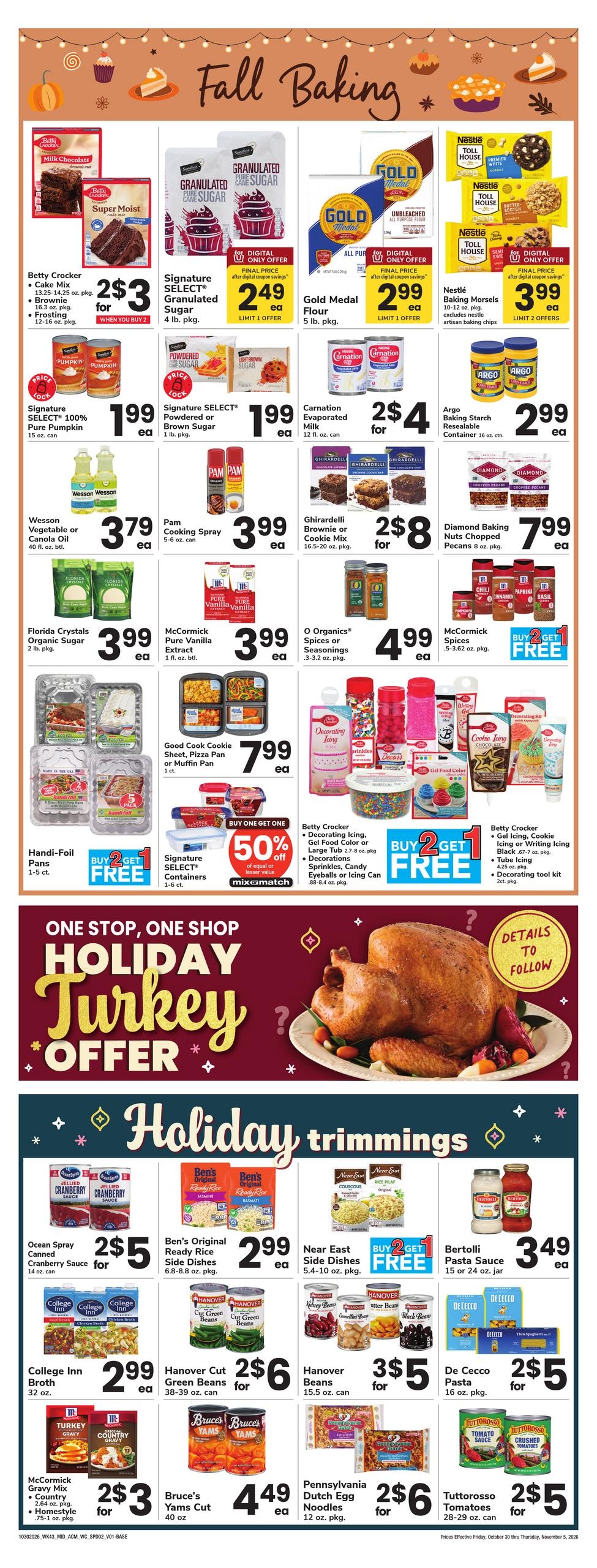 Acme Markets (Carle Place-Yonkers Area, NY) Weekly Ad October 30 - November 5, 2026