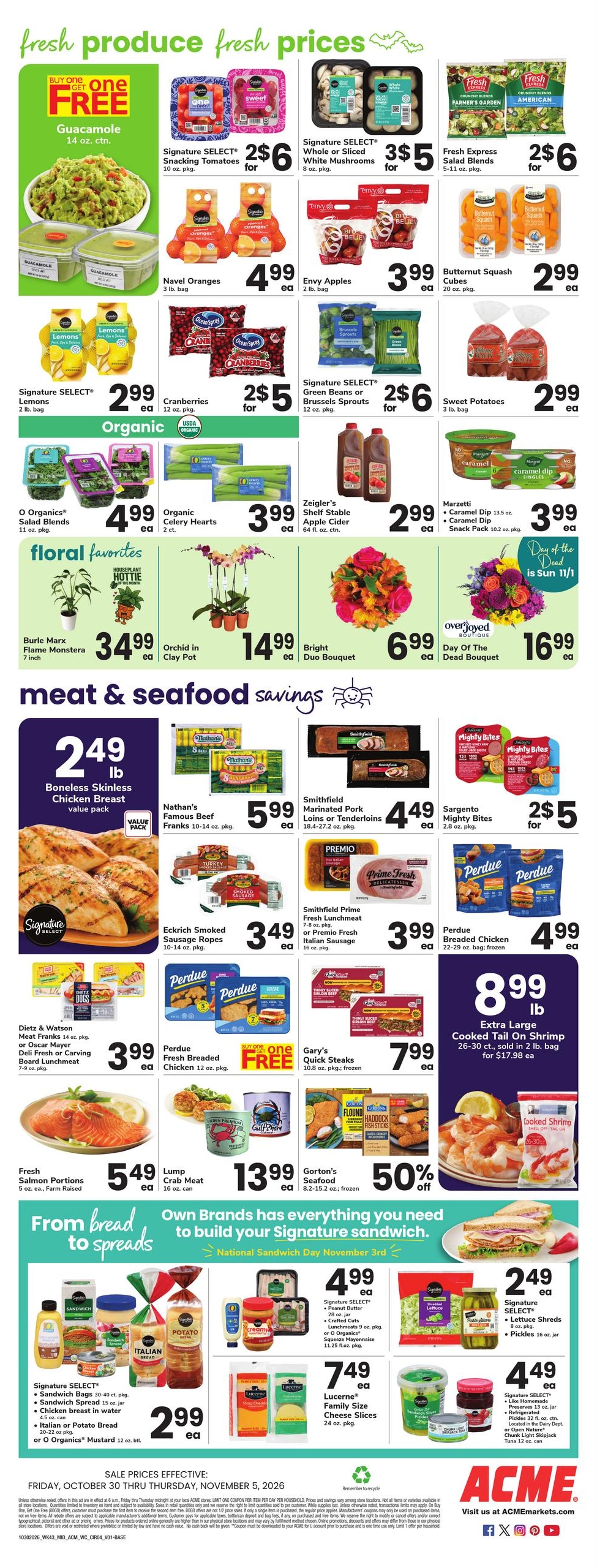 Acme Markets (Haddonfield Area, NJ) Weekly Ad October 30 - November 5, 2026